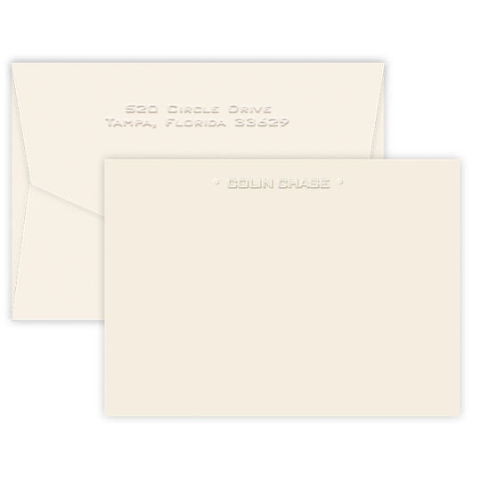 Triple Thick One Line Embossed Note Cards